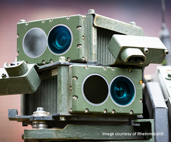 Military vehicle turret camera installed with Gore’s high-speed coaxial cables.