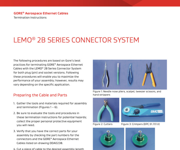 GORE? Aerospace Ethernet Cables - Termination Instructions – LEMO? 2B Series Connector System Document Thumbnail