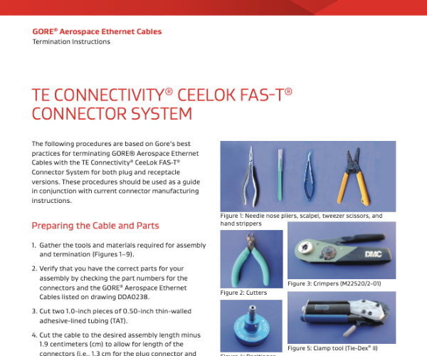 GORE? Aerospace Ethernet Cables - Termination Instructions - TE Connectivity? CeeLok FAS-T? Connector System Document Thumbnail