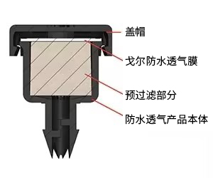 適用于動力傳動系統的戈爾插入型防水透氣產品(AVS 41 / VE2048) 剖面圖